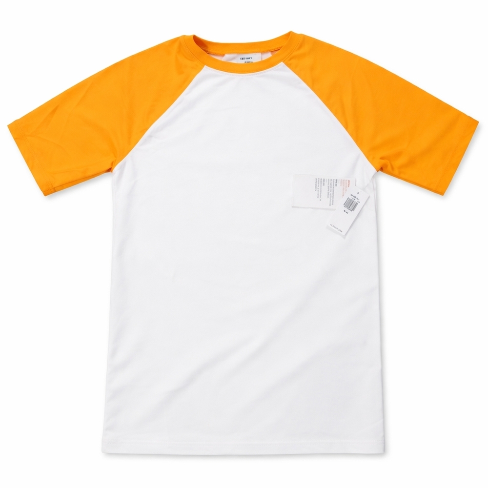Jan - UPF 50 Old Navy Kids White and Orange Short Sleeve Tee